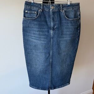 Anthropologie Pilcro Blue Denim Skirt with Contrast Stitching